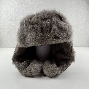 Mad Bomber Trapper Hat Mens XL Black Rabbit Fur Aviator Ushanka Gorpcore Winter